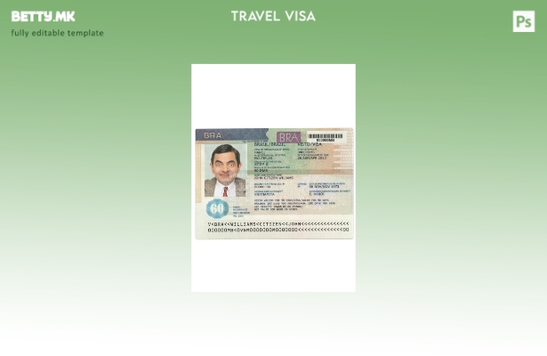 Шаблон за верзија на виза за Бразил во модерен стил